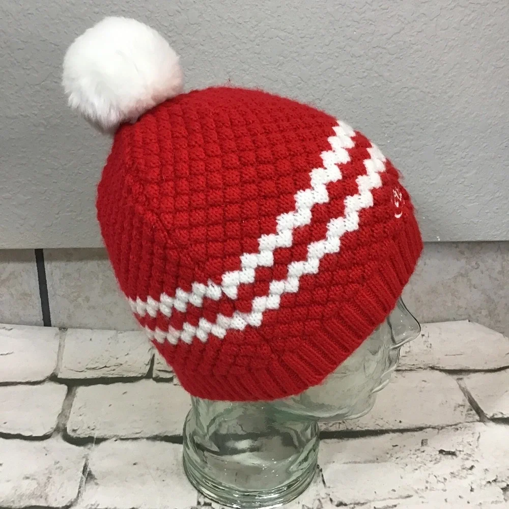 Coca-Cola Hat Unisex OSFA Red White Beanie Advertising Bubble‎ Knit Ski Cap